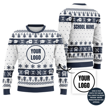 Simple Custom Logo Ugly Christmas Sweater For School