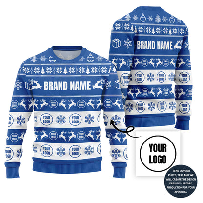 Simple Custom Logo Ugly Holiday Sweater