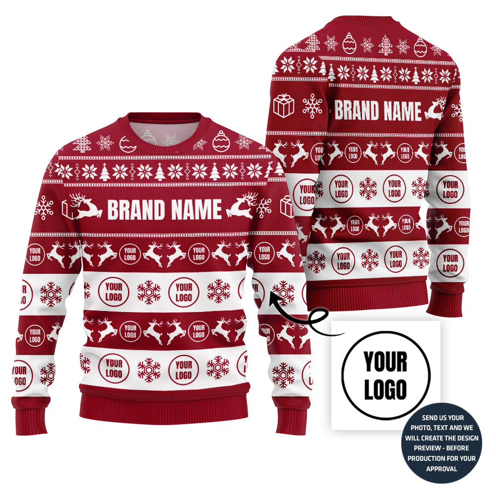 Simple Custom Logo Ugly Holiday Sweater