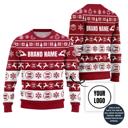 Simple Custom Logo Ugly Holiday Sweater