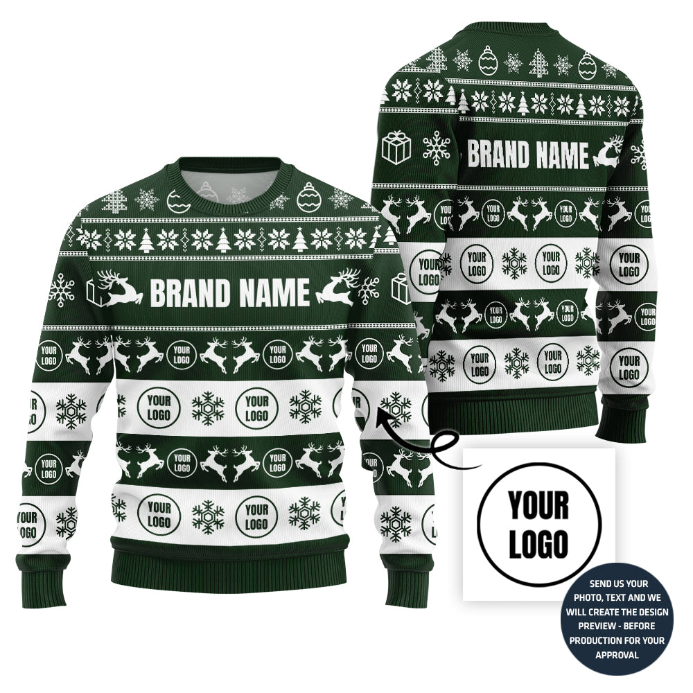Simple Custom Logo Ugly Holiday Sweater