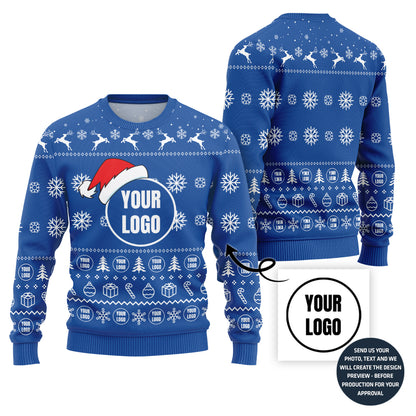 Simple Custom Logo With Santa Hat Sweater