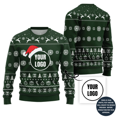 Simple Custom Logo With Santa Hat Sweater