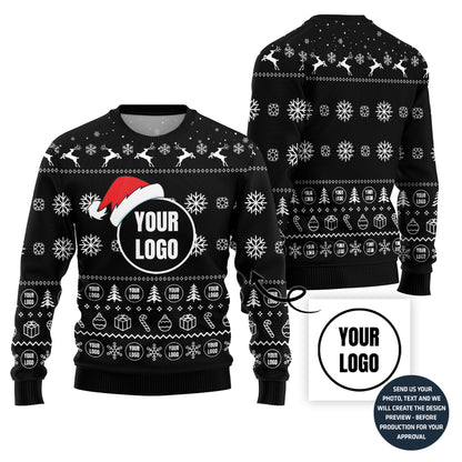 Simple Custom Logo With Santa Hat Sweater
