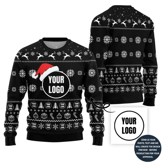 Simple Custom Logo With Santa Hat Sweater