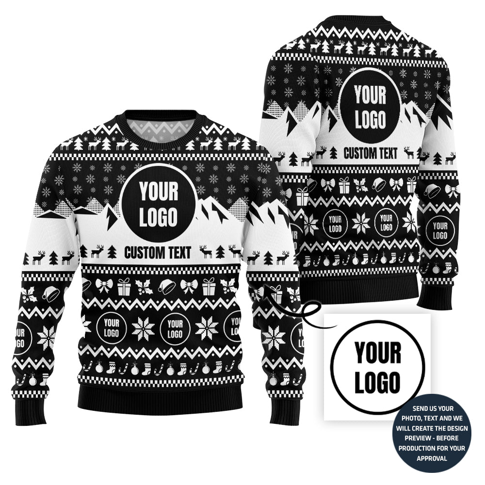 Simple Mountain Custom Ugly Christmas Sweater For Company