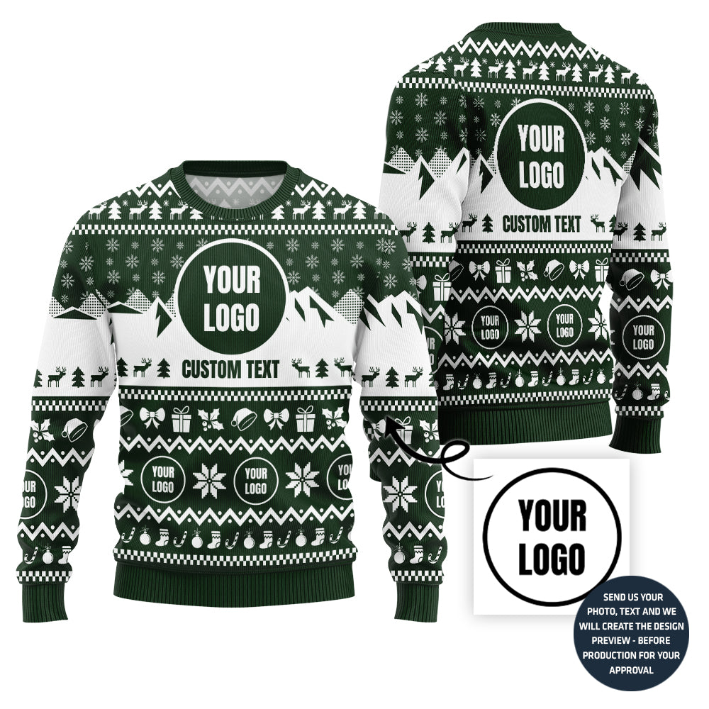 Simple Mountain Custom Ugly Christmas Sweater For Company
