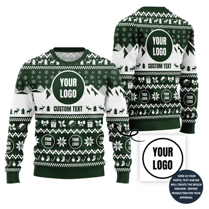 Simple Mountain Custom Ugly Christmas Sweater For Company