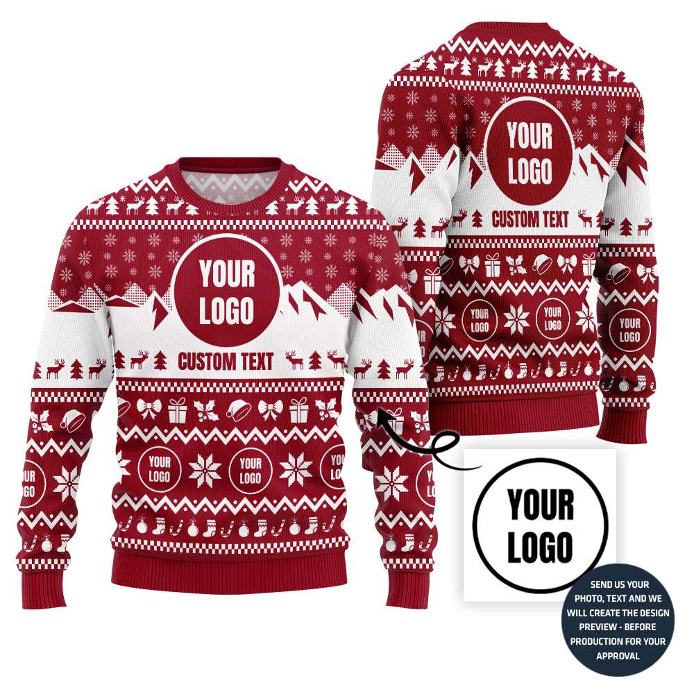 Simple Mountain Custom Ugly Christmas Sweater For Company