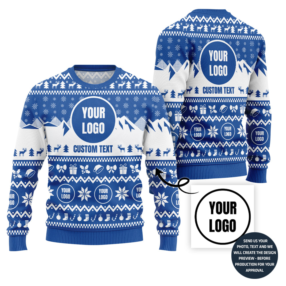Simple Mountain Custom Ugly Christmas Sweater For Company