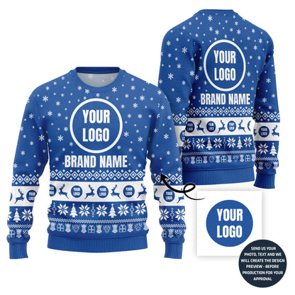 Simple Snowflake Custom Ugly Xmas Sweater For Company