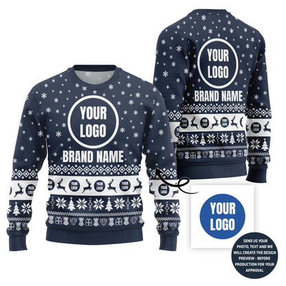 Simple Snowflake Custom Ugly Xmas Sweater For Company