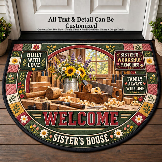 Sister's Workshop Memories Personalized Half Round Mat | 5To9Vibe
