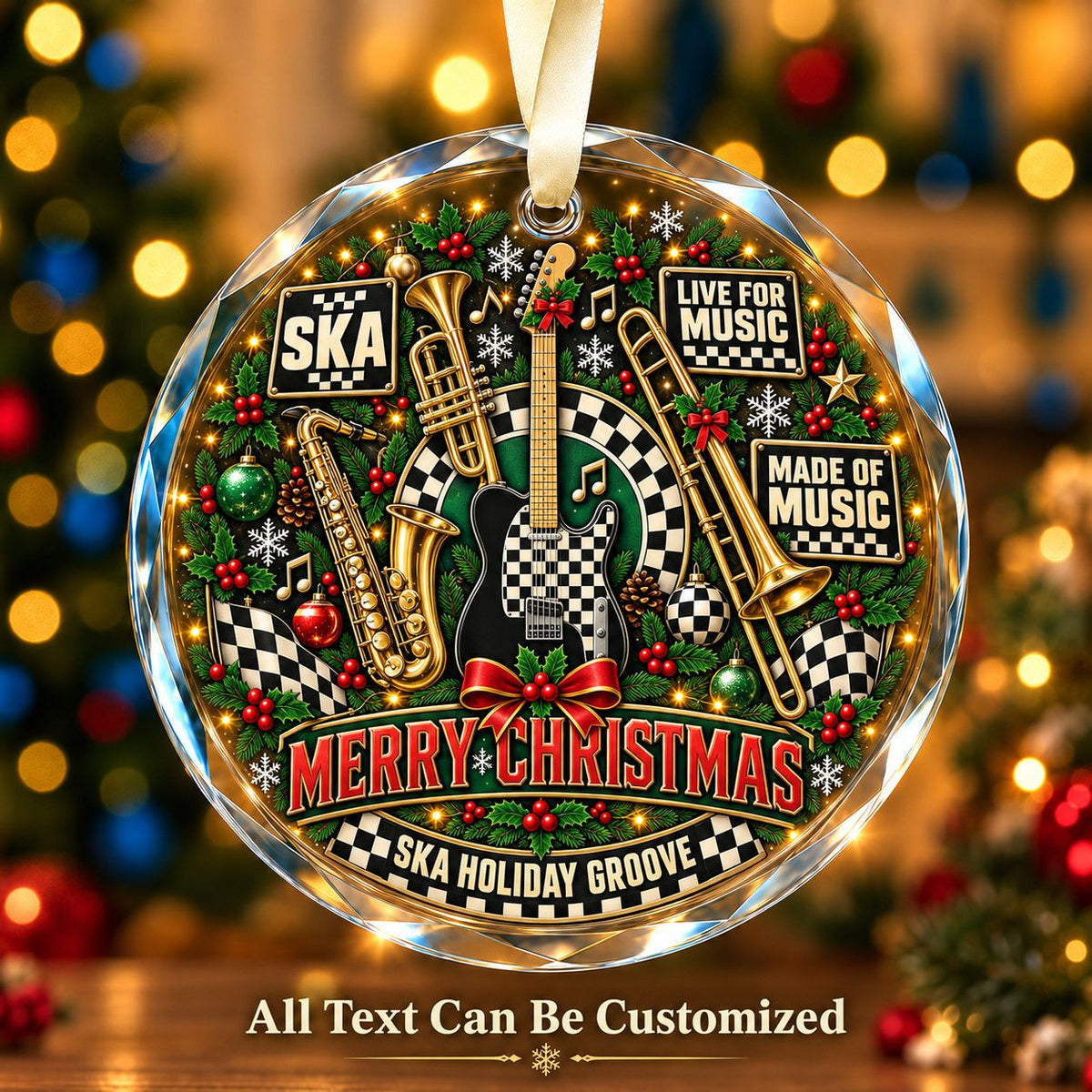 Ska Personalized Glass Ornament | 5To9Vibe