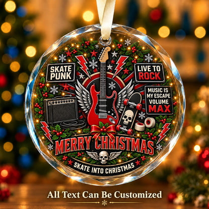 Skate Punk Personalized Glass Ornament | 5To9Vibe