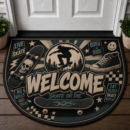 Running Welcome Mat - Motivational Trail Runner Outdoor Doormat - 5to9vibe