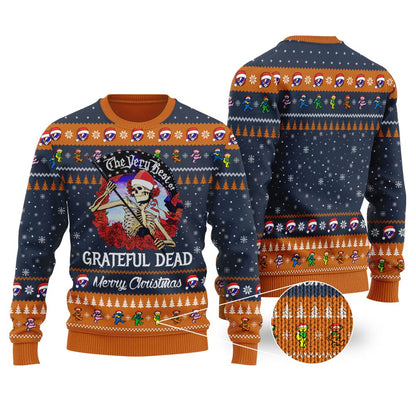 Skellington Grateful Dead Holiday Sweater Navy