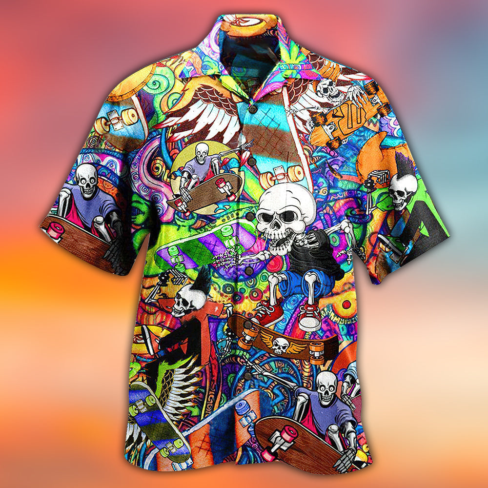 Skull Amazing Skateboarding - Hawaiian Shirt 
