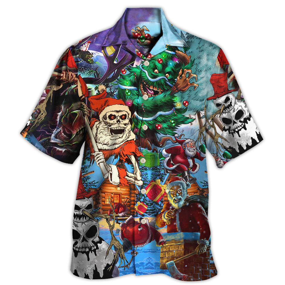 Hawaiian Shirt / Adults / S Skull And Christmas Scary Style - Hawaiian Shirt 