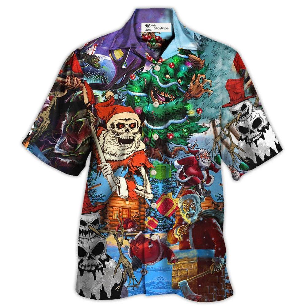 Skull And Christmas Scary Style - Hawaiian Shirt 