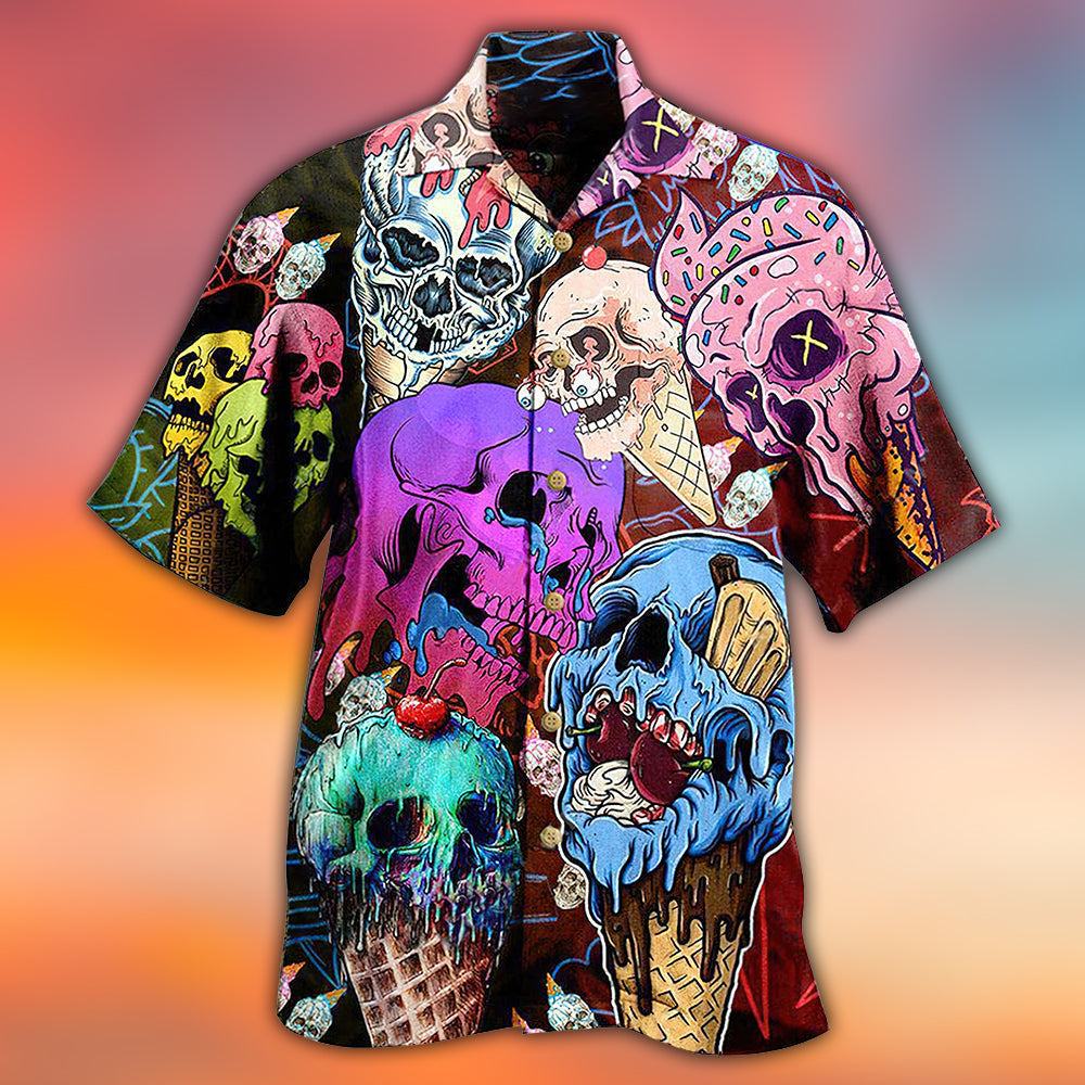Skull And Ice Cream - Hawaiian Shirt 