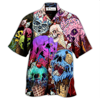 Hawaiian Shirt / Adults / S Skull And Ice Cream - Hawaiian Shirt 