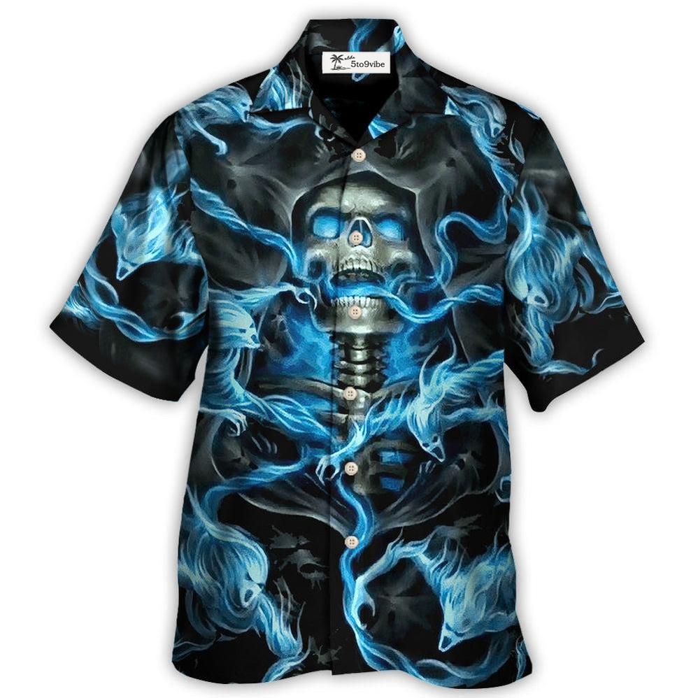 Hawaiian Shirt / Adults / S Skull Black Ground - Hawaiian Shirt 