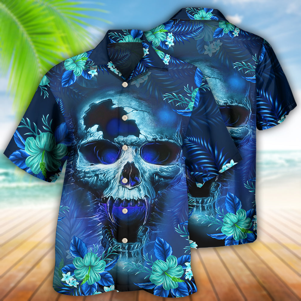 Skull Blue Hello Summer Style - Hawaiian Shirt 