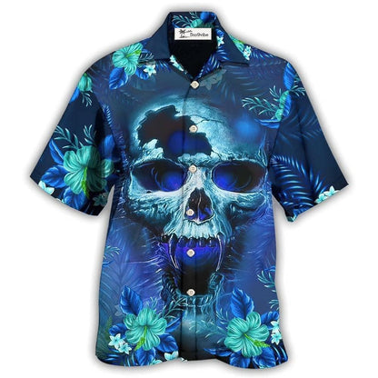 Hawaiian Shirt / Adults / S Skull Blue Hello Summer Style - Hawaiian Shirt 