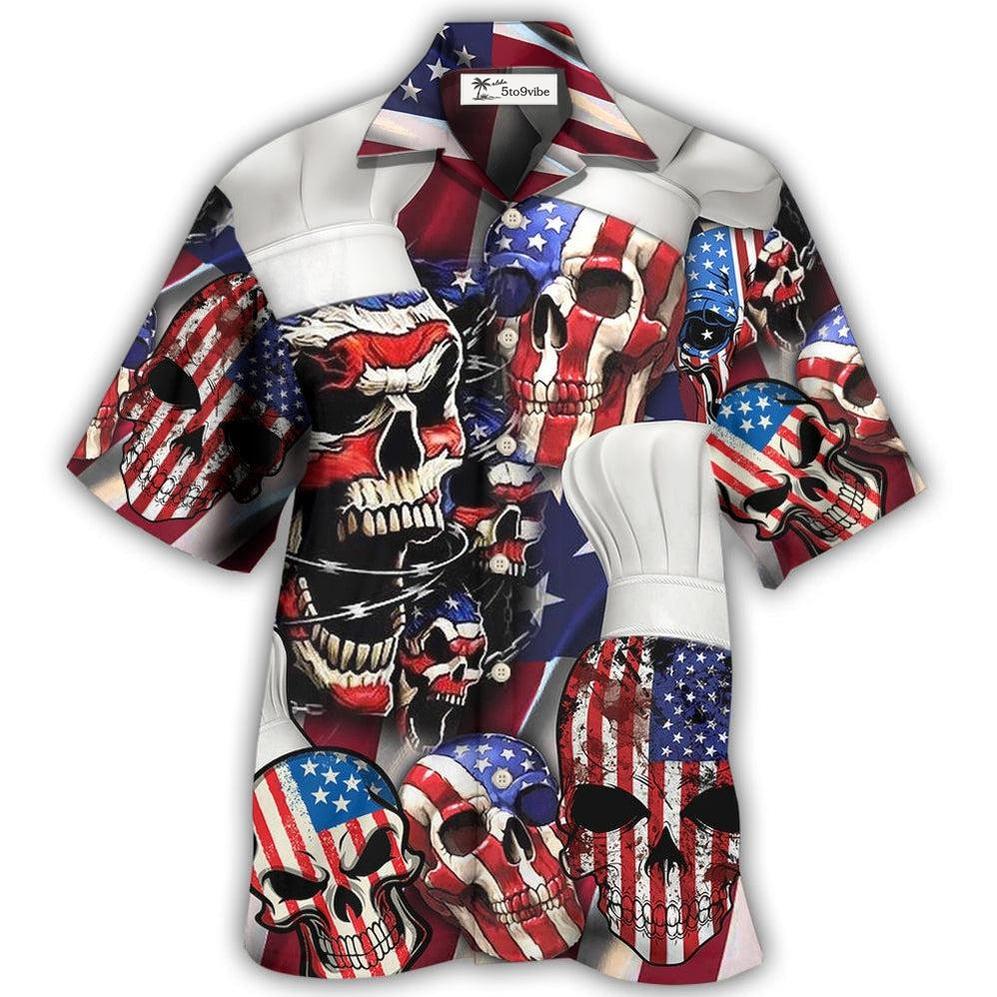 Hawaiian Shirt / Adults / S Skull Chef America Independence Day - Hawaiian Shirt 
