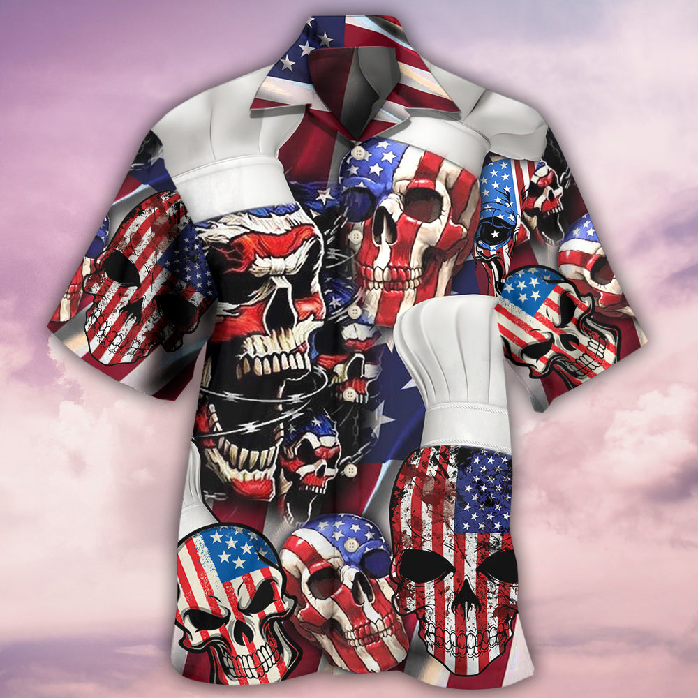 Skull Chef America Independence Day - Hawaiian Shirt 
