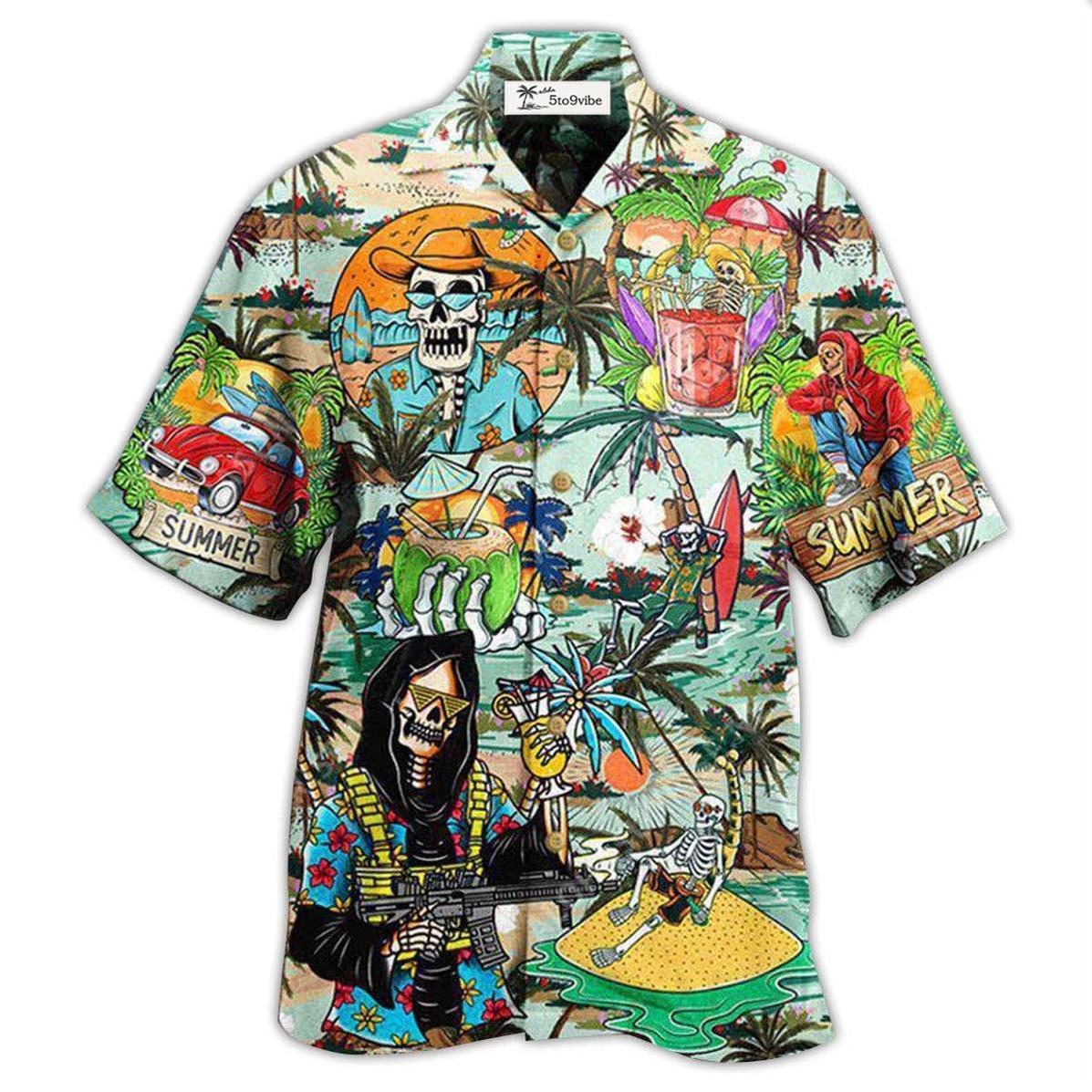 Hawaiian Shirt / Adults / S Skull Chill Out Summer Beach - Hawaiian Shirt 