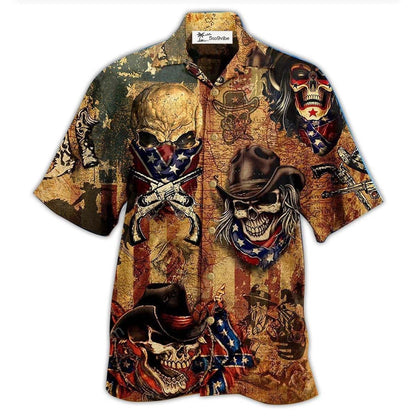 Hawaiian Shirt / Adults / S Cowboy Skull America Vintage Style - Hawaiian Shirt 