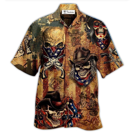 Hawaiian Shirt / Adults / S Cowboy Skull America Vintage Style - Hawaiian Shirt 