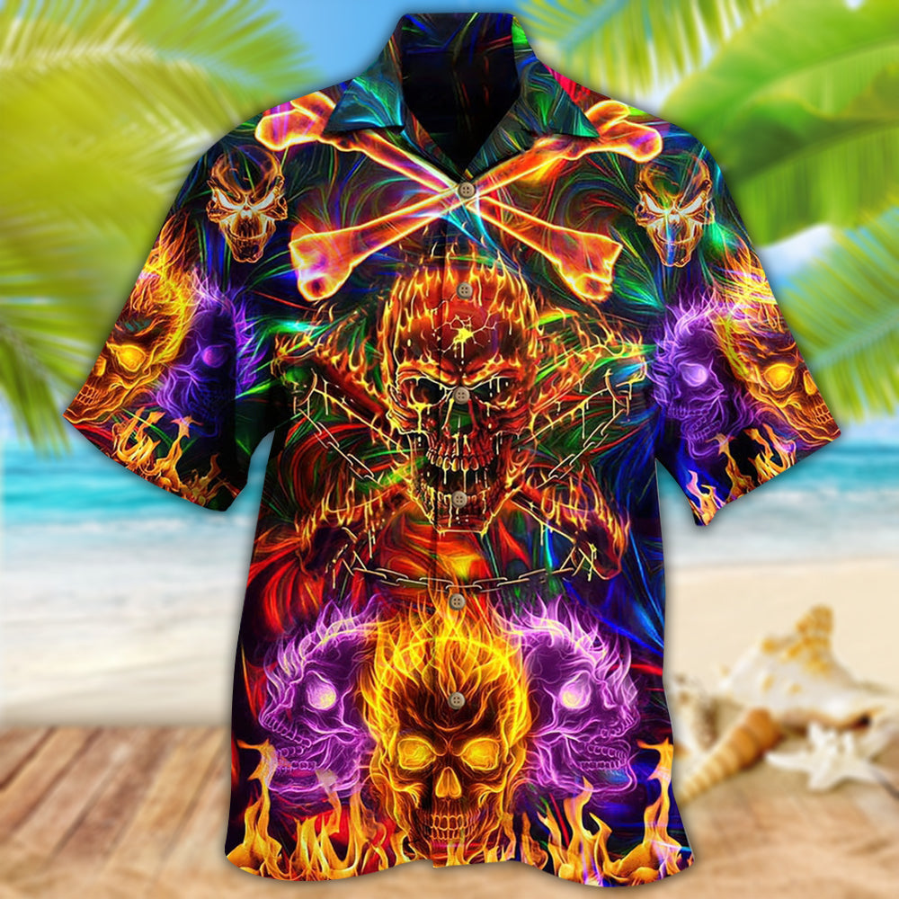 Skull Fire Angry - Hawaiian Shirt 
