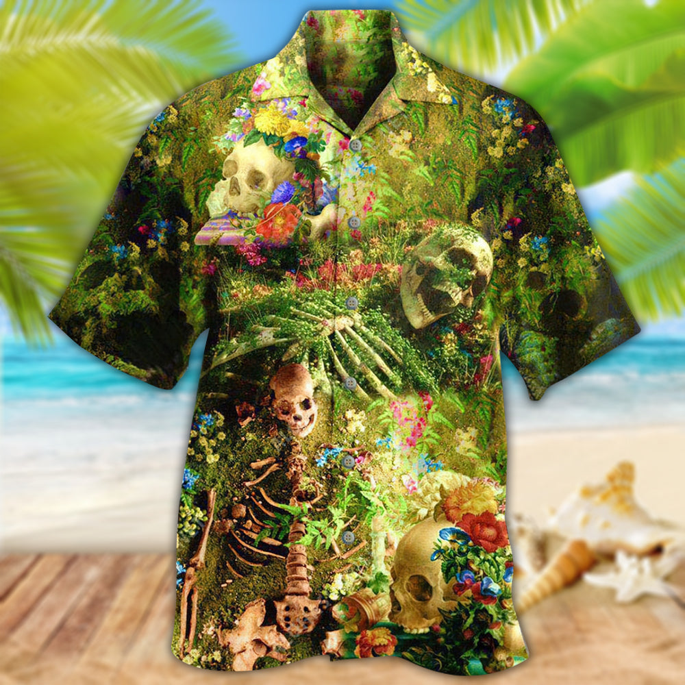 Skull Flower Skeleton Forever - Hawaiian Shirt 