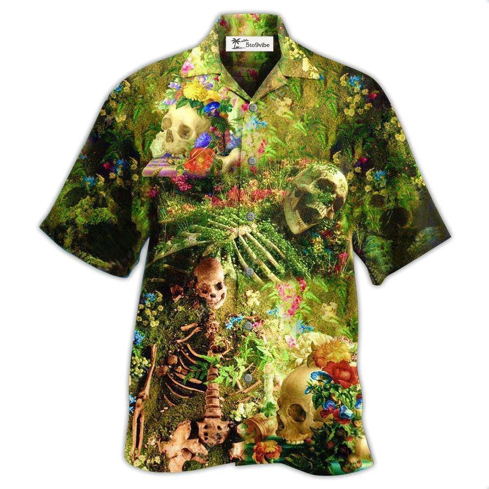 Hawaiian Shirt / Adults / S Skull Flower Skeleton Forever - Hawaiian Shirt 