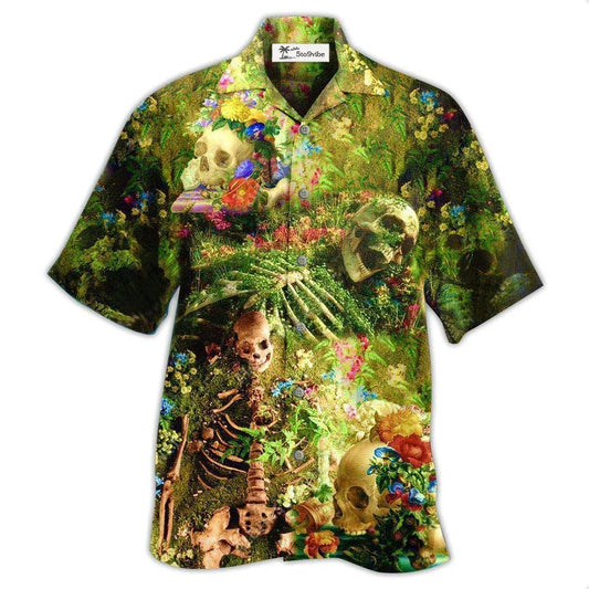 Hawaiian Shirt / Adults / S Skull Flower Skeleton Forever - Hawaiian Shirt 