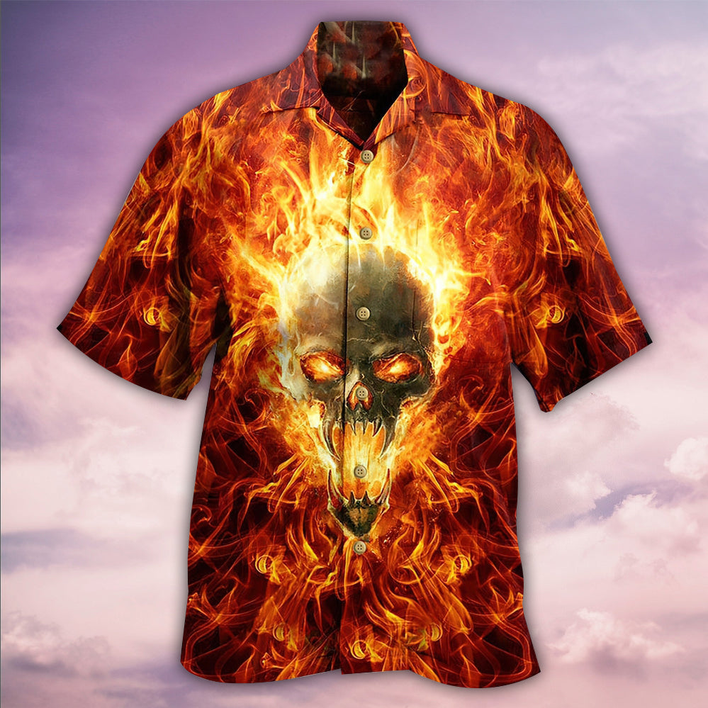 Skull Hot As Hell Psycho As Well - Hawaiian Shirt 