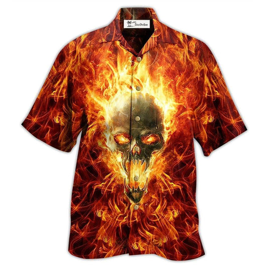 Hawaiian Shirt / Adults / S Skull Hot As Hell Psycho As Well - Hawaiian Shirt 