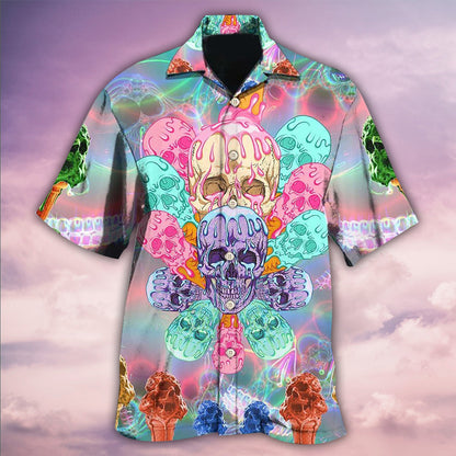 Skull Ice Cream Cooling - Hawaiian Shirt 