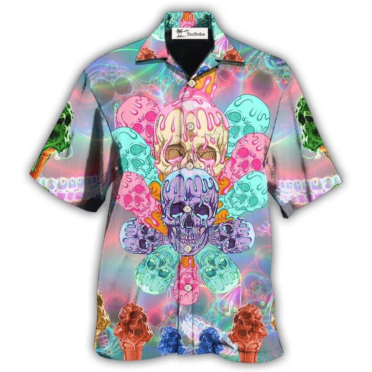 Hawaiian Shirt / Adults / S Skull Ice Cream Cooling - Hawaiian Shirt 
