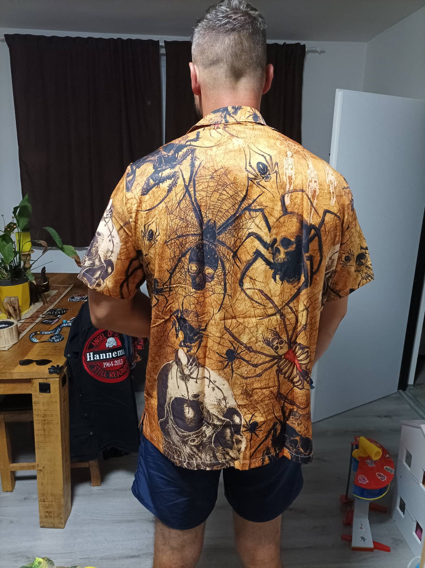 Skull Im Only Here For The Spiders - Hawaiian Shirt 