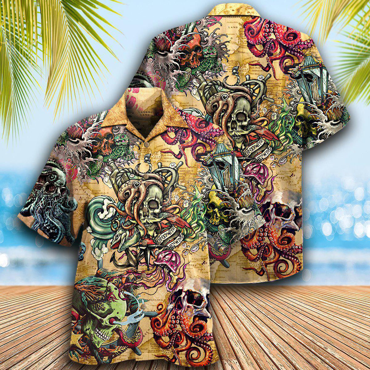 Skull Into The Sea Vintage Classic - Hawaiian Shirt 