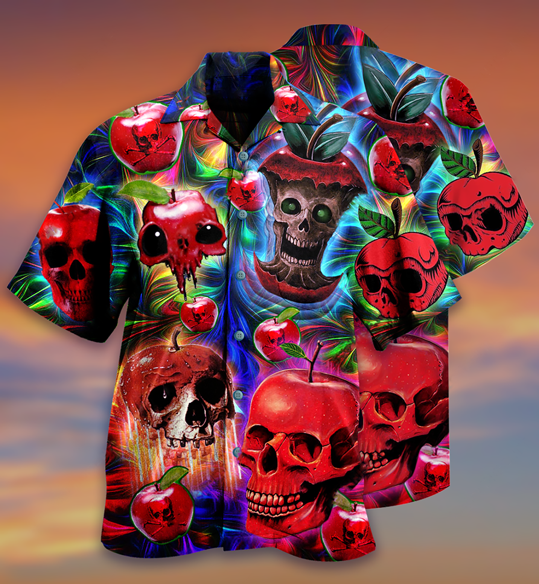 Skull Love Apple - Hawaiian Shirt 