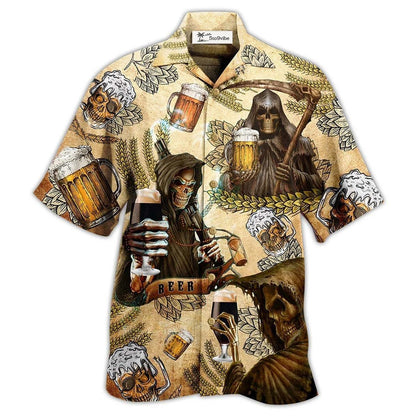 Hawaiian Shirt / Adults / S Beer Skull Love Beer Happy Day - Hawaiian Shirt 