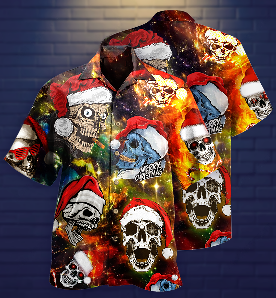 Skull Love Christmas - Hawaiian Shirt 