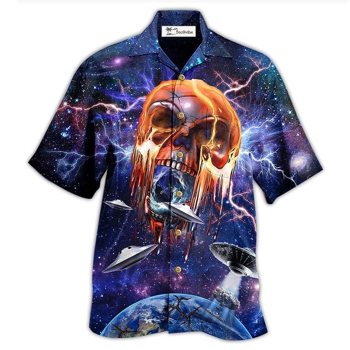 Hawaiian Shirt / Adults / S Skull Love Galaxy - Hawaiian Shirt 