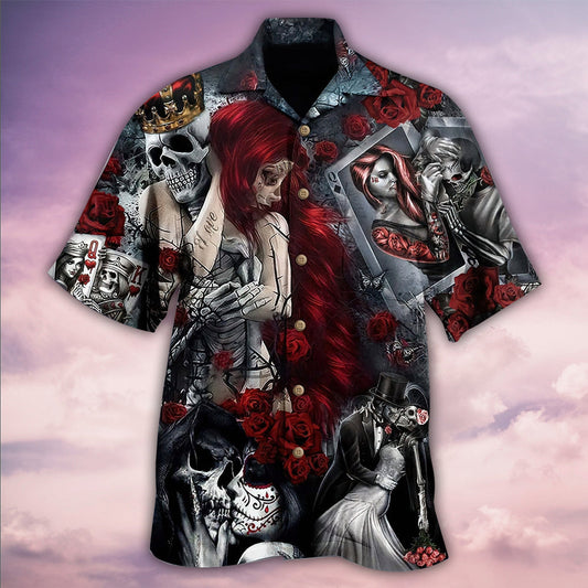 Skull Love Is Life - Hawaiian Shirt 