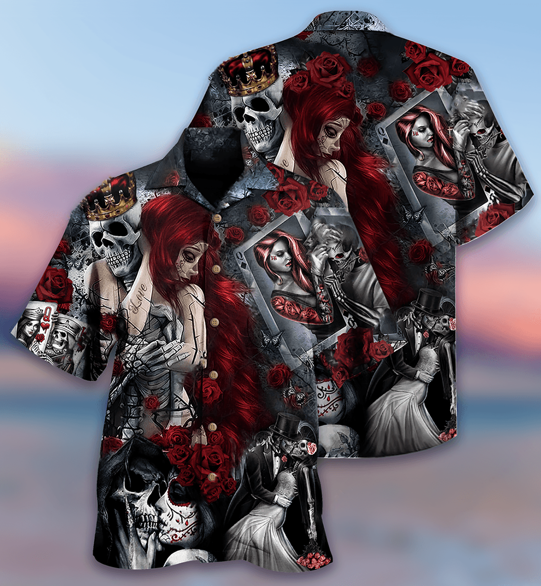 Skull Love Is Life - Hawaiian Shirt 